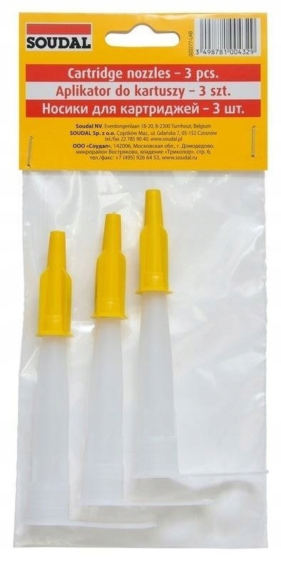 SOUDAL APLIKATORY KOŃCÓWKI DO SILIKONÓW AKRYLI x3