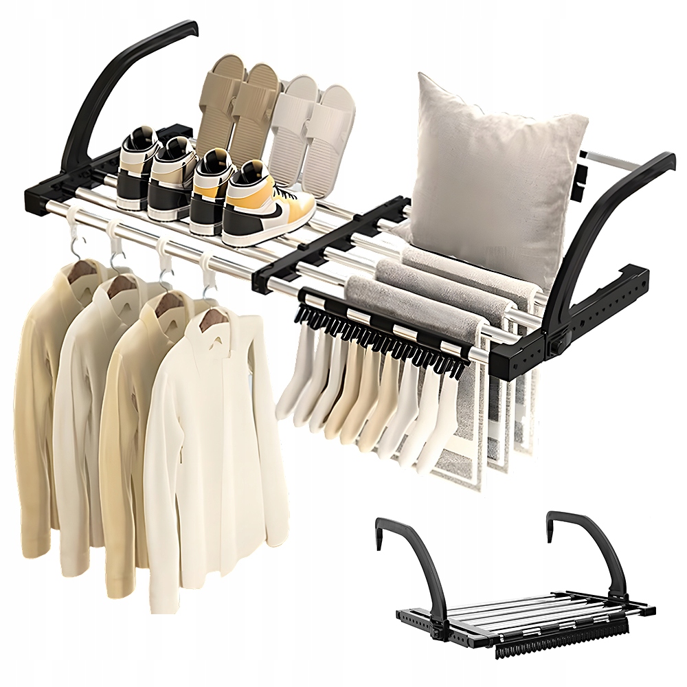 Levně Sušák Na Prádlo Balkon Zahradní Nástěnný Radiátor, 64-110 CM