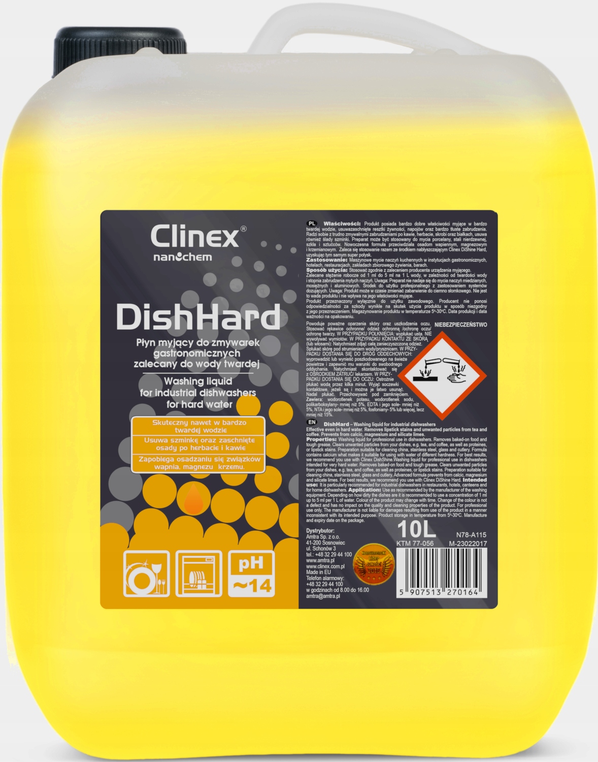 

Clinex DishHard płyn do zmywarek, twarda woda 10L