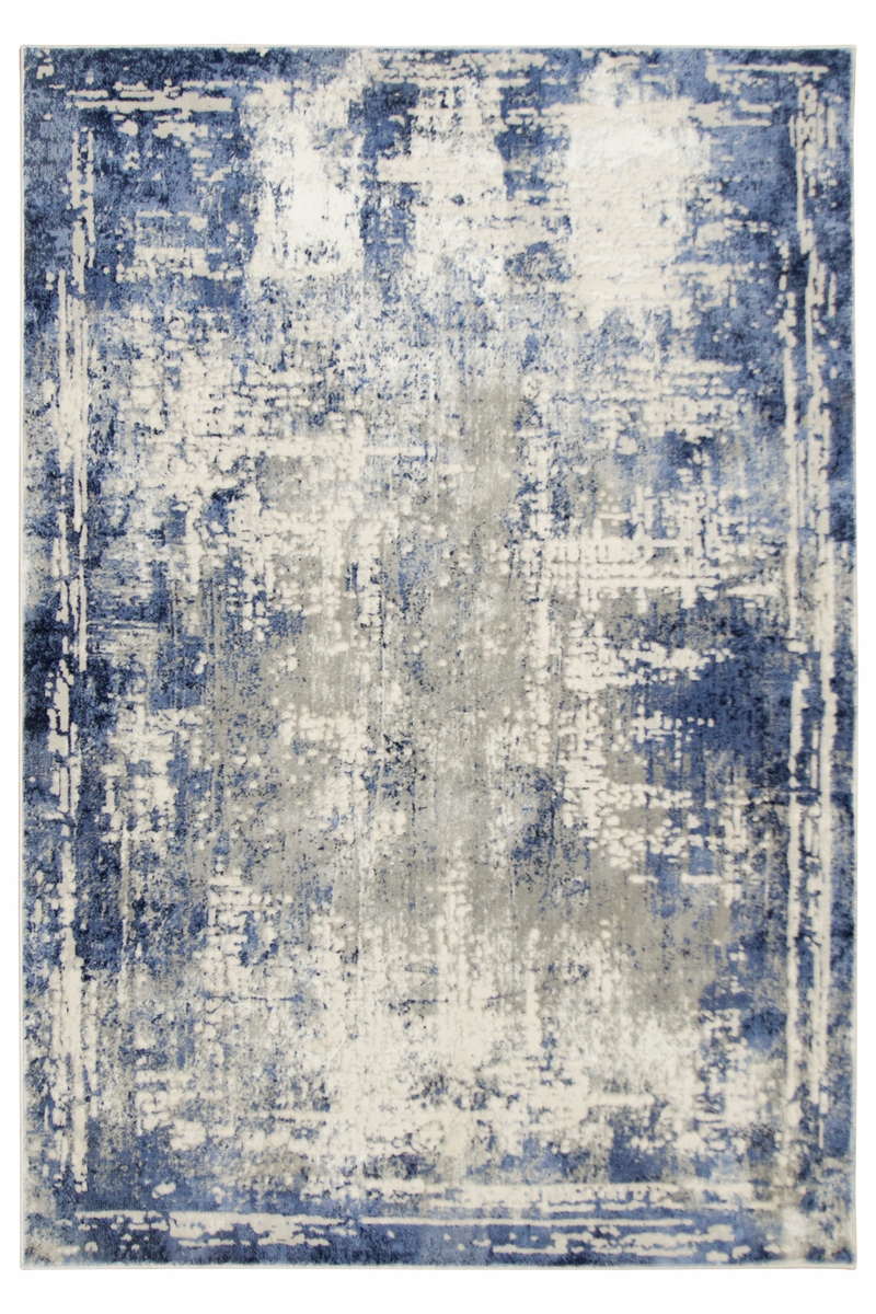 200x290 cm Niebieski Szary Dywan Jak Przecierany