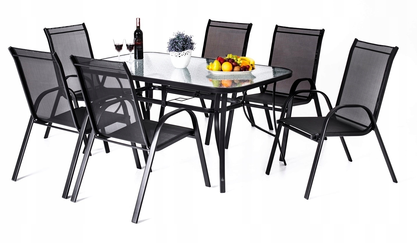 KOMPLET MEBLI OGRODOWYCH NA TARAS STÓŁ + 6 KRZESEŁ Producent MAT-COMPANY