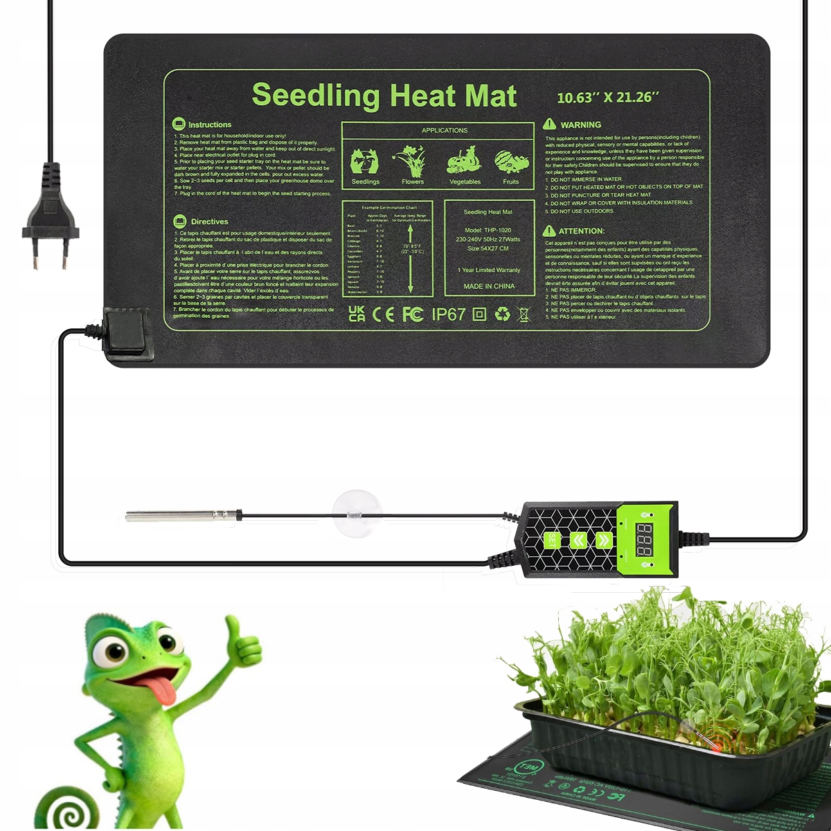 Levně 27W Topný Rohož S Termostatem Pro Terárium A Sazenice Rostlin