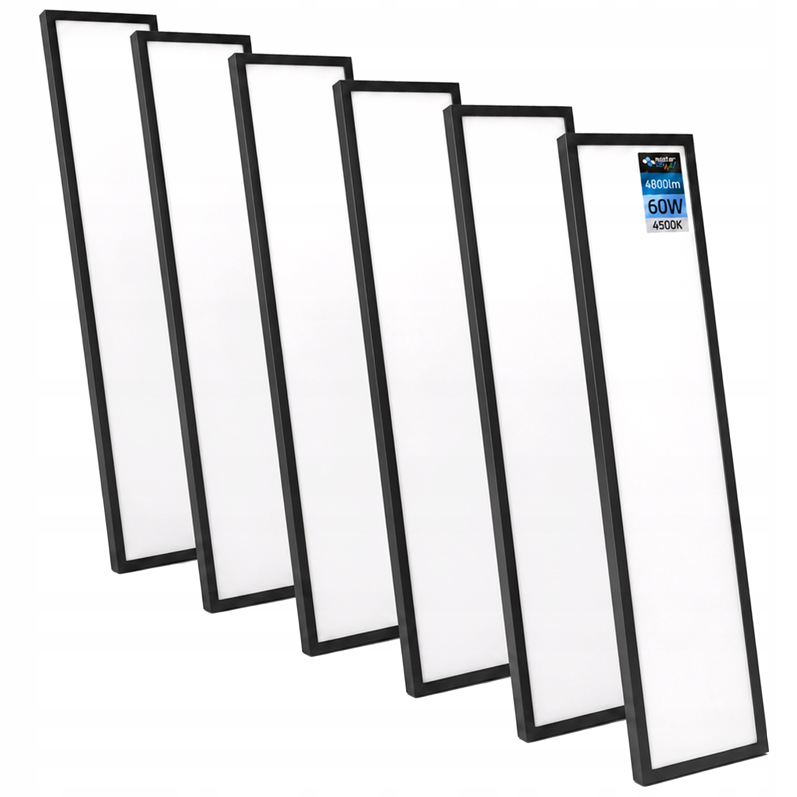 6x Led panel Stropná lampa Stropné Svietidlo na omietku 60W 120x30 cm čierna