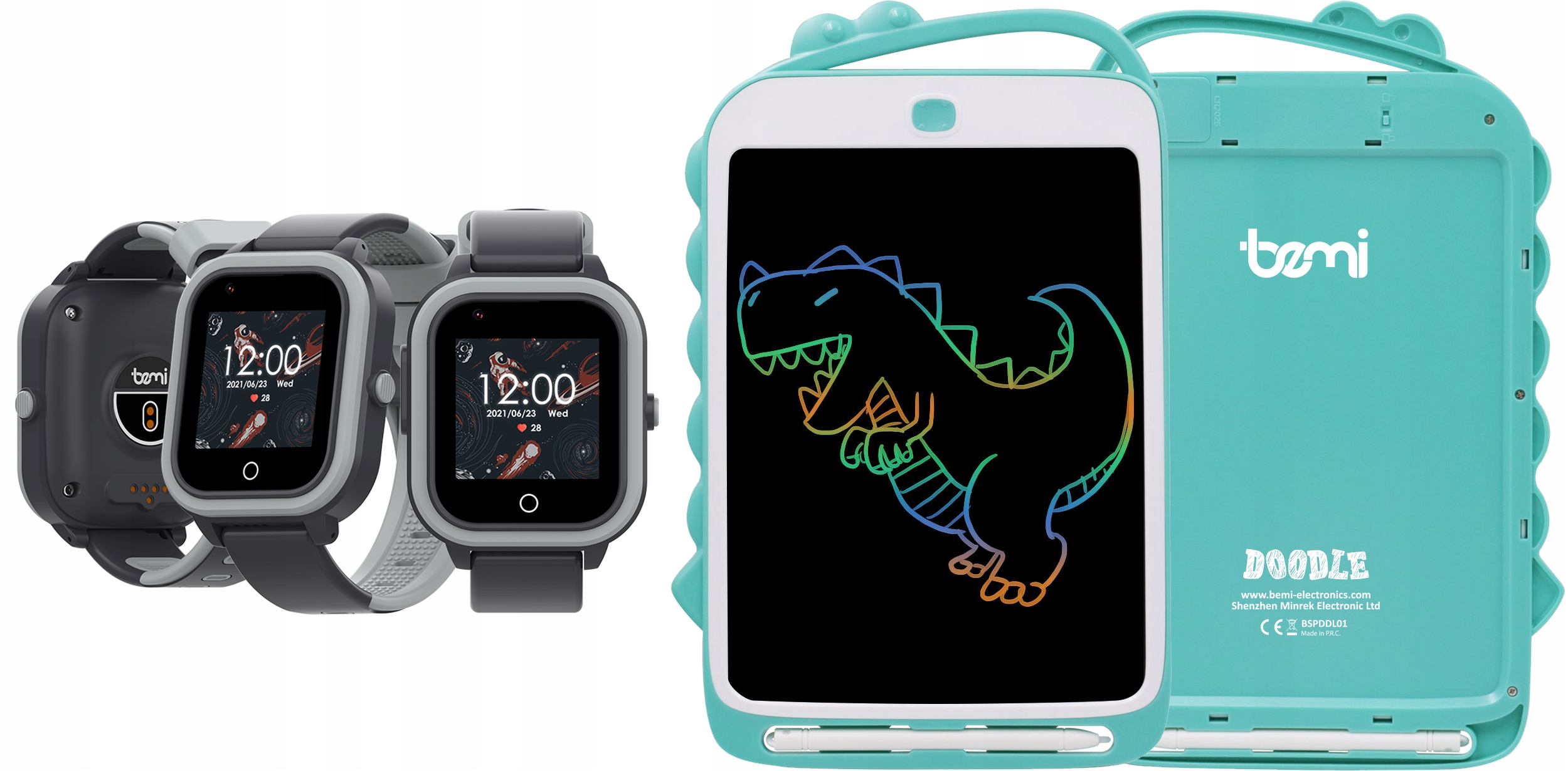 🚨 HIT CENOWY! Bemi Linki 4G GPS Smartwatch Dziecko + Tętno + Znikopis Doodle GRATIS! Szary.