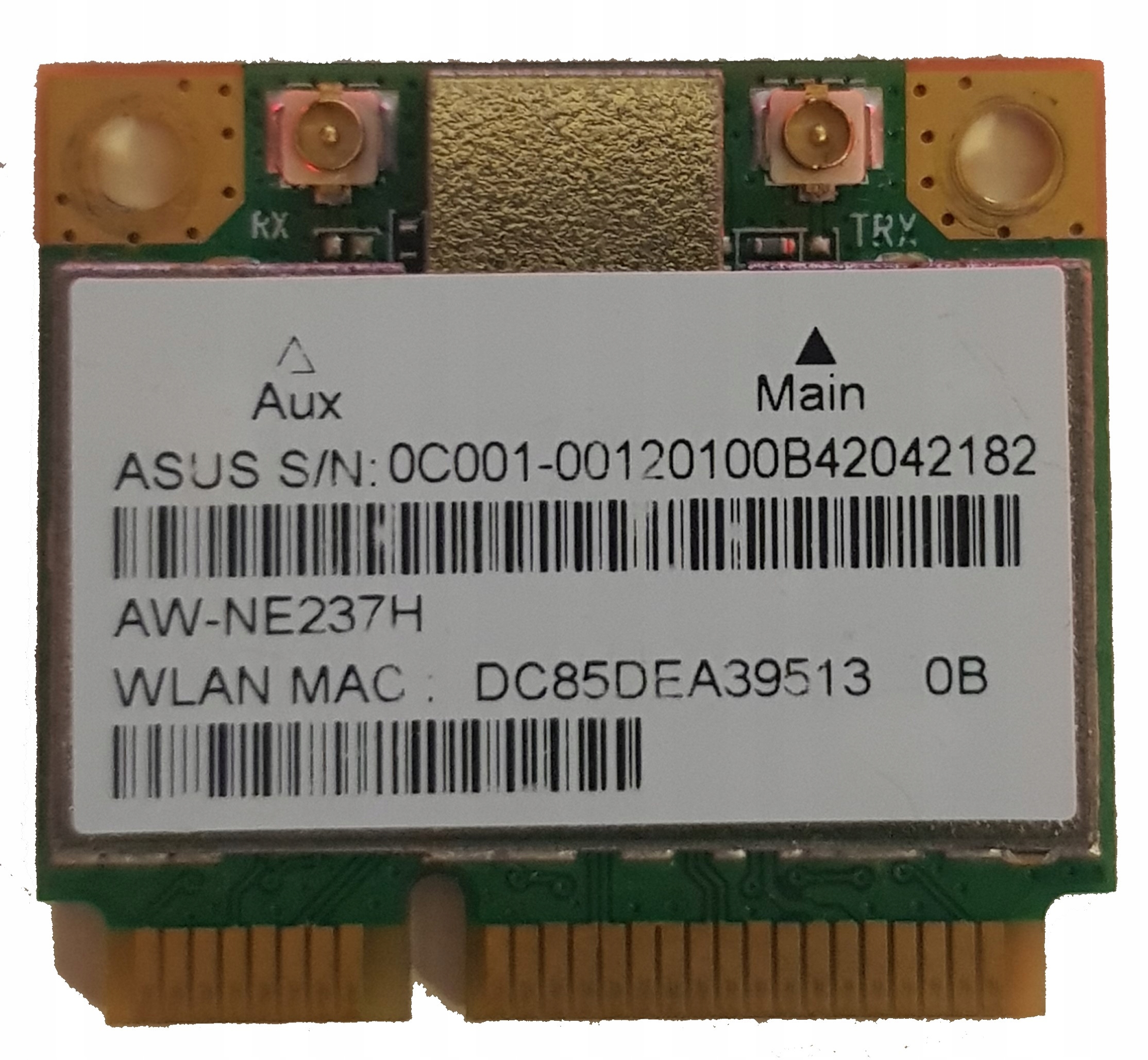 Karta WiFi WLAN Atheros 2.4Ghz AW-NE237H 802.11 b/g/n do ASUS PCIe