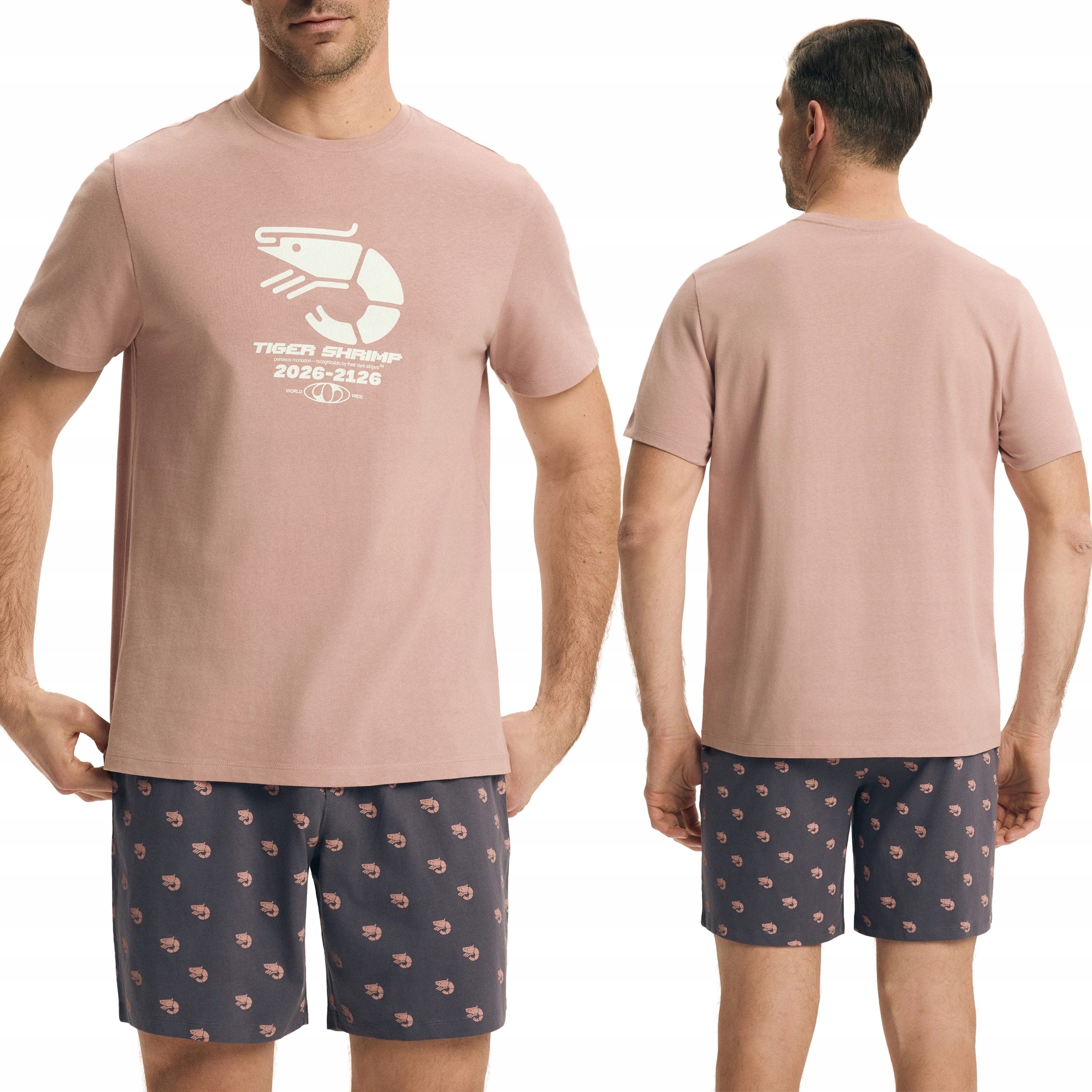 Piżama męska 100% Bawełna Komplet T-Shirt Spodenki Henderson XL