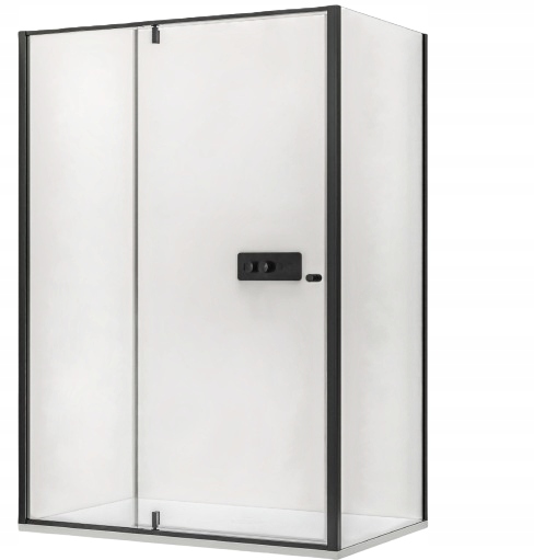 Kabina prysznicowa narożna NT606 szkło Esg 6mm 100x90cm czarny profil
