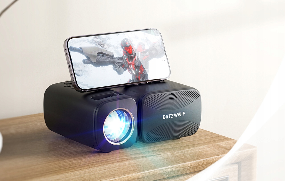 BLITZWOLF RZUTNIK PROJEKTOR LED WI-FI BLUETOOTH 1280 X 720P 250 ANSI 1080P Marka BlitzWolf