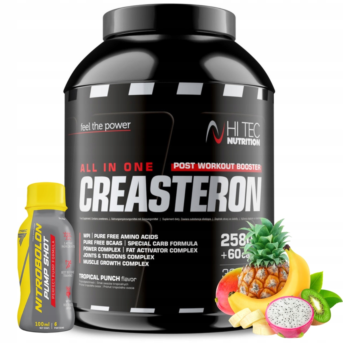 Hi Tec Creasteron 2640g+ 60k Bílkoviny Kreatin Potréninkovka Tropické ovoce