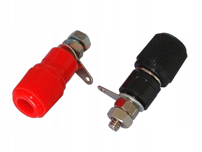 Gniazdo banan czarne i czerwone 2szt -1kpl