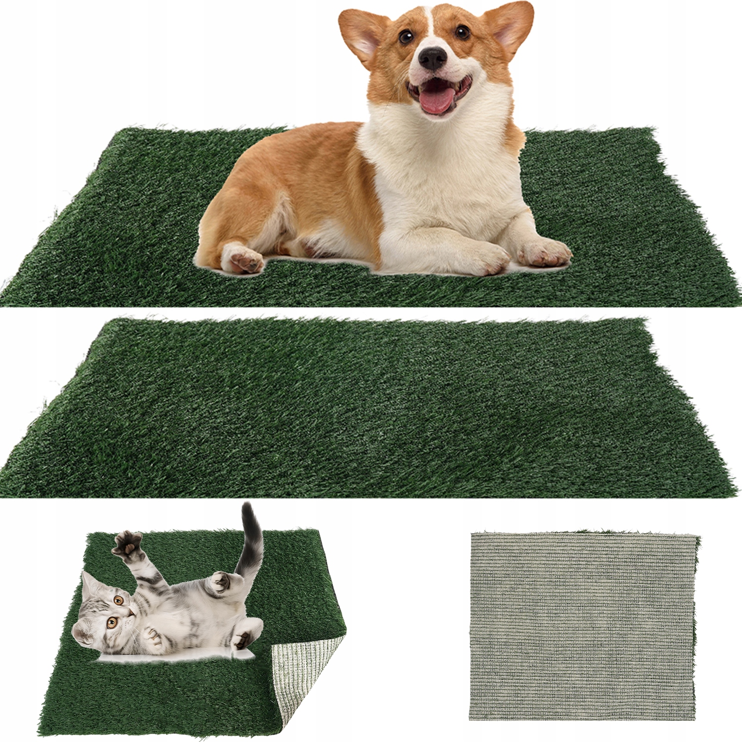 Levně Podložka Pro Psa 51 X 63 CM Umělá Tráva Snadno Čistitelná 2 Ks