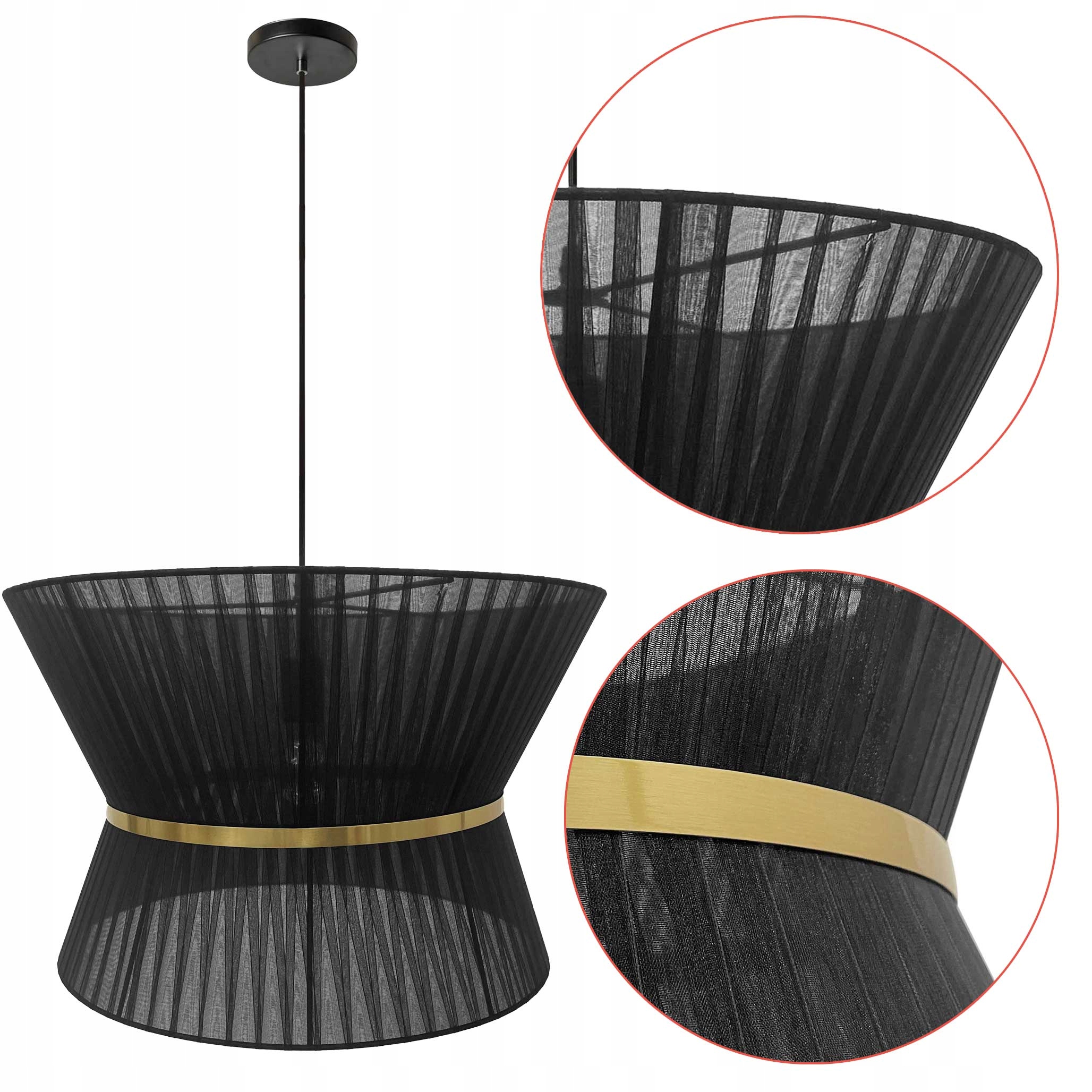 Elegantní závěsná lampa Černá 50 Lehká geometrická lampa do obývacího pokoje Tyl