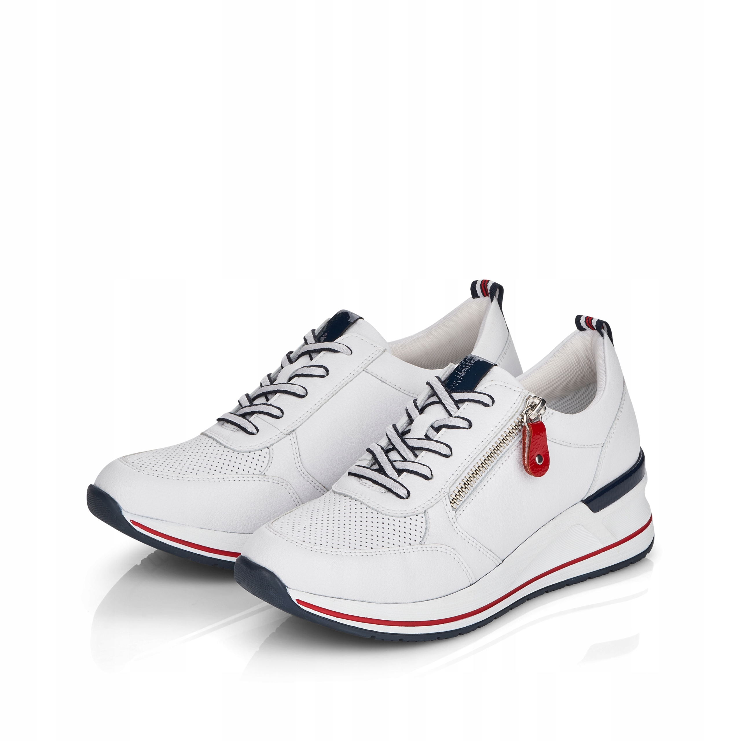 

Rieker - Remonte Sneakersy białe skórzane D3207