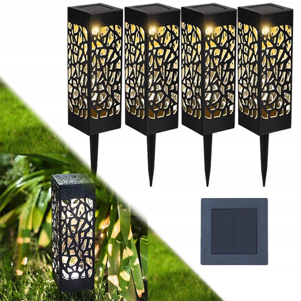 Pochodeň - Záhradná solárna lampa stojaca lampa stojan X4