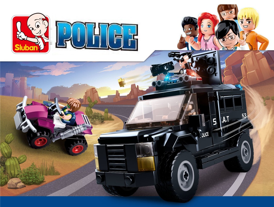 KLOCKI SLUBAN Auto Jeep policyjny 293 el Płeć chłopcy dziewczynki