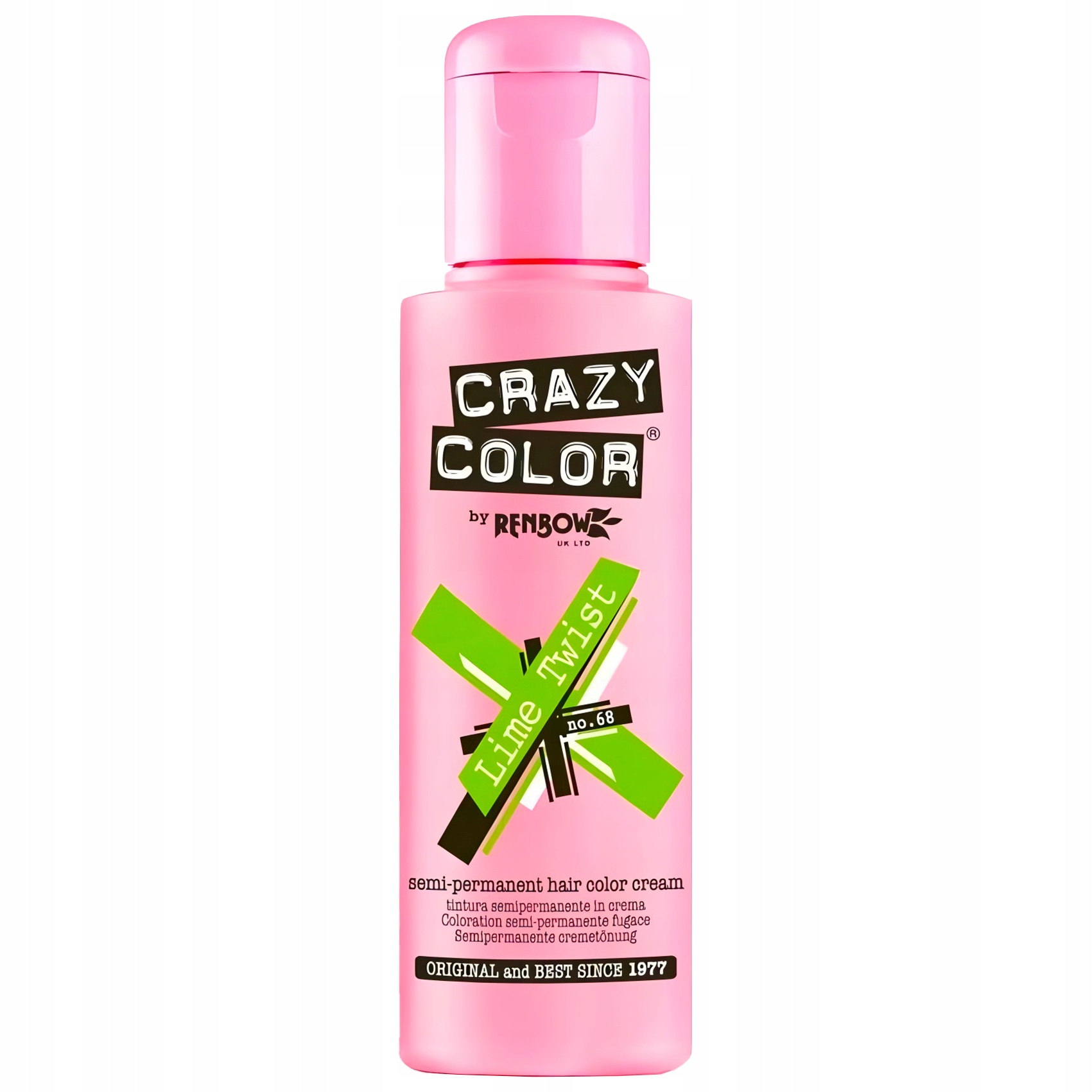 Crazy Color semipermanentní barvicí krém na vlasy Lime Twist 68 100 ml