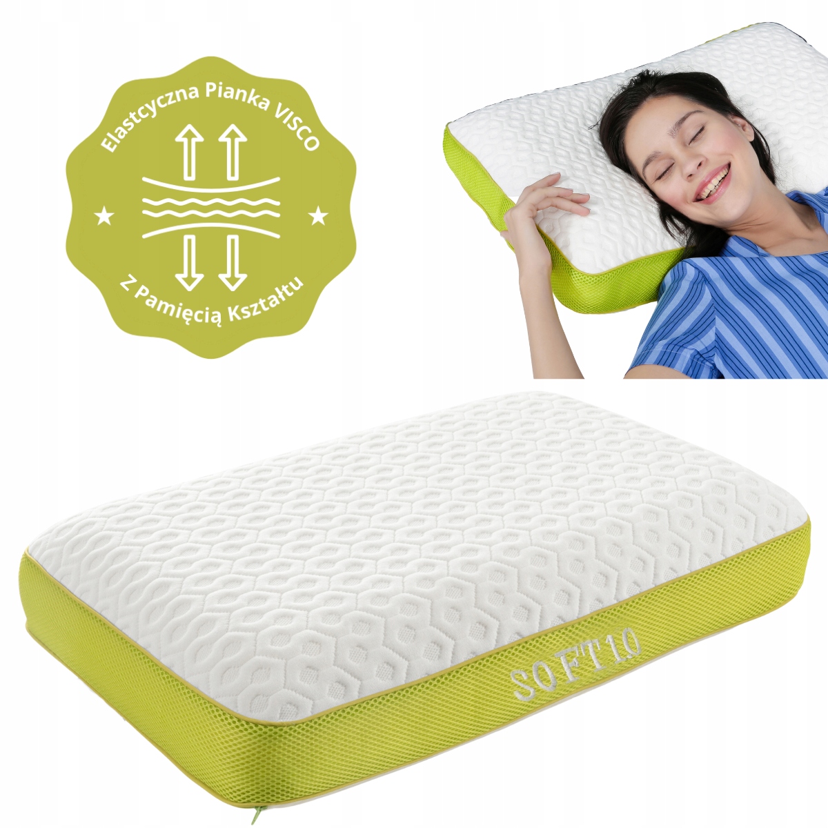 Miękka Poduszka Ortopedyczna Galaxy Motion Soft 1.0 Visco 65 x 40 x 15 cm