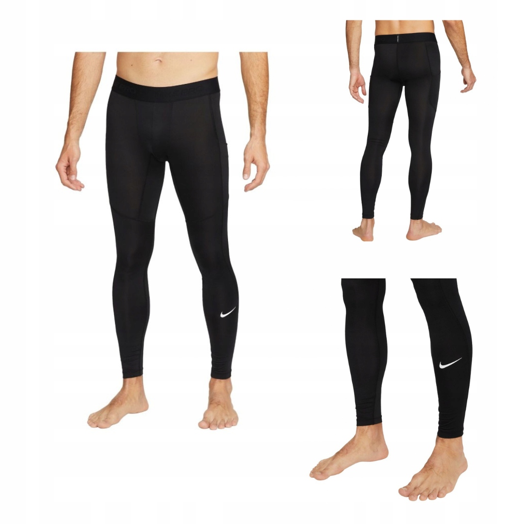 Spodnie Termiczne Nike Pro FB7952-010 Termoaktywne Leginsy Czarne R. S