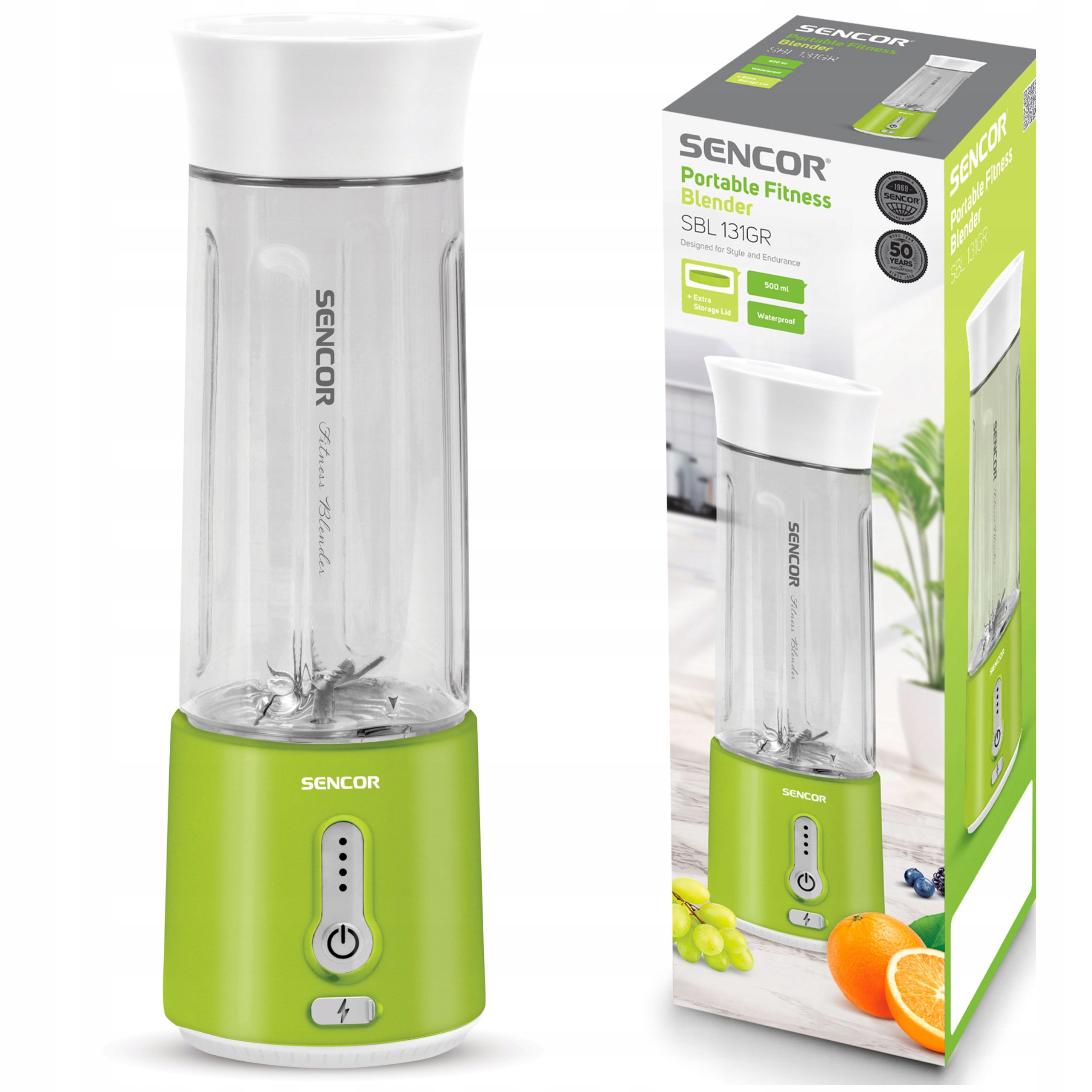 Przenośny Blender Fitness 500 ml Sencor Sbl 131GR Usb-c Moc 150W Zielony