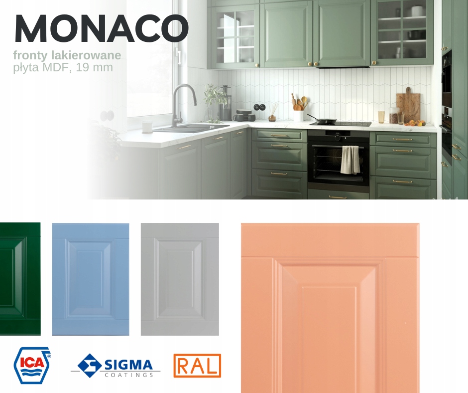 Kuchnia MONACO LAKIER MAT - RÓŻNE KOLORY - NOWOŚĆ Marka Kosbel