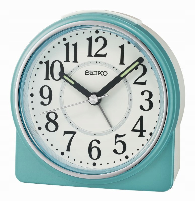 Čitelný Modrý Budík Seiko QHE198L Tichý Mechanismus Podsvícení 9 cm