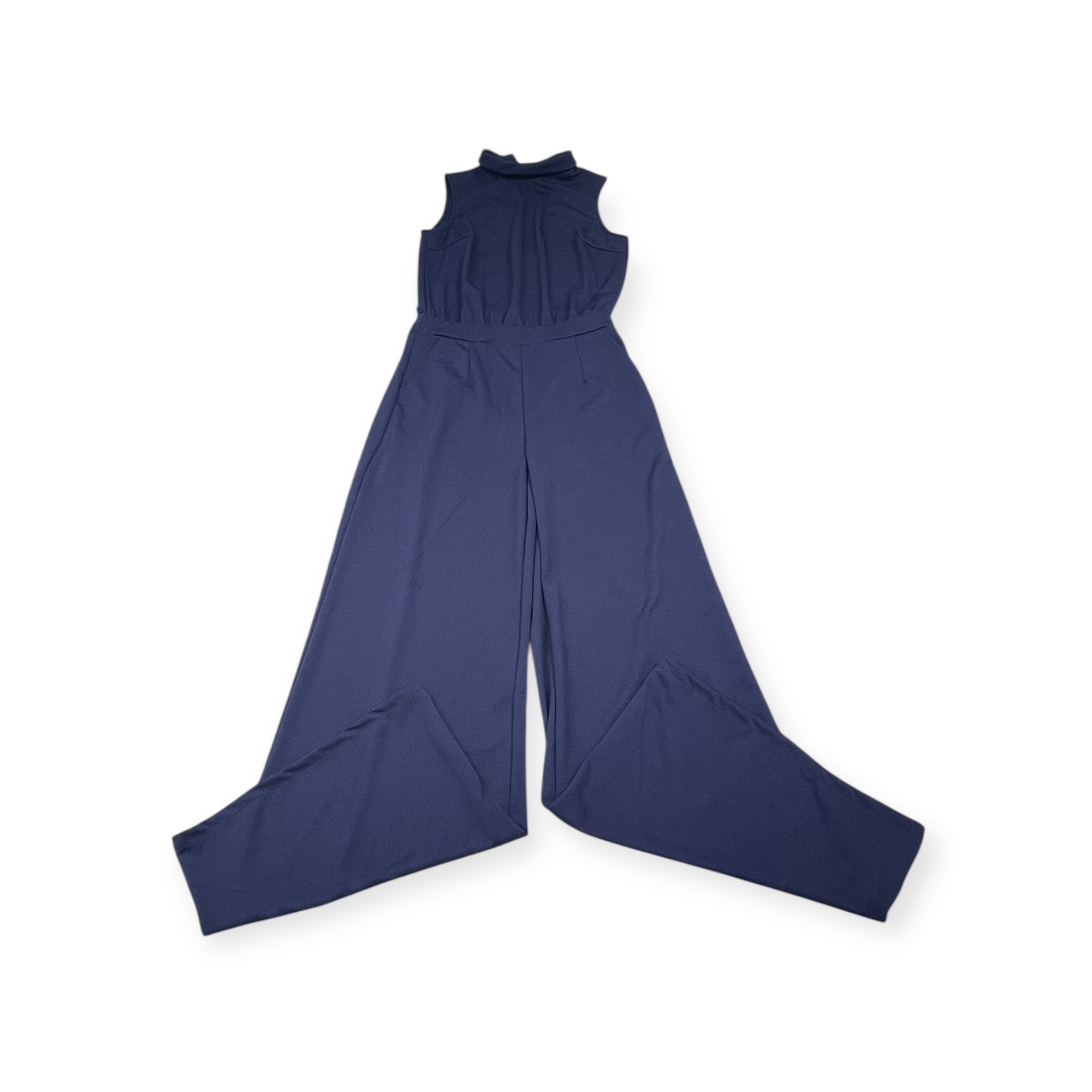 Tmavě modrý dámský overal s krátkým rukávem, velikost L