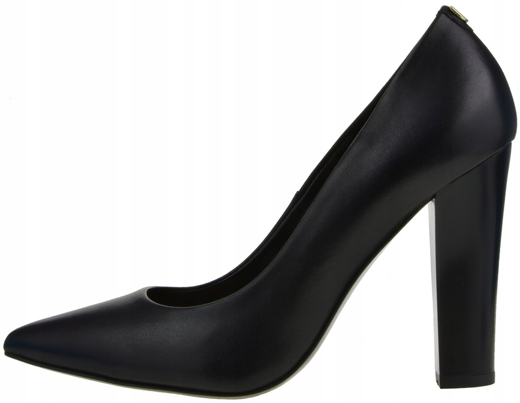 černé lakované kožené lodičky s sloupkem Sala 37