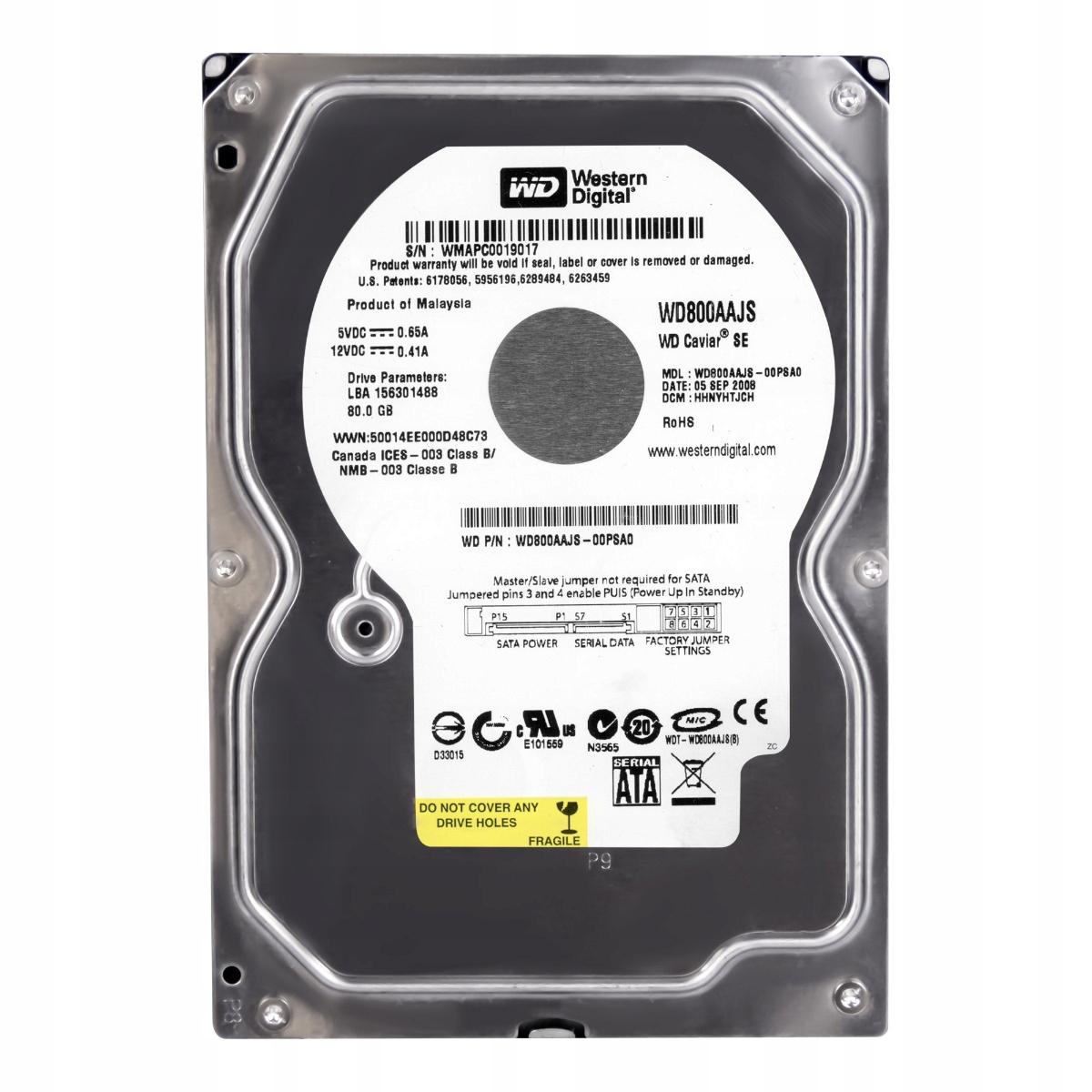 

Wd Caviar 80GB 7.2K 8MB Sata II 3.5'' WD800AAJS