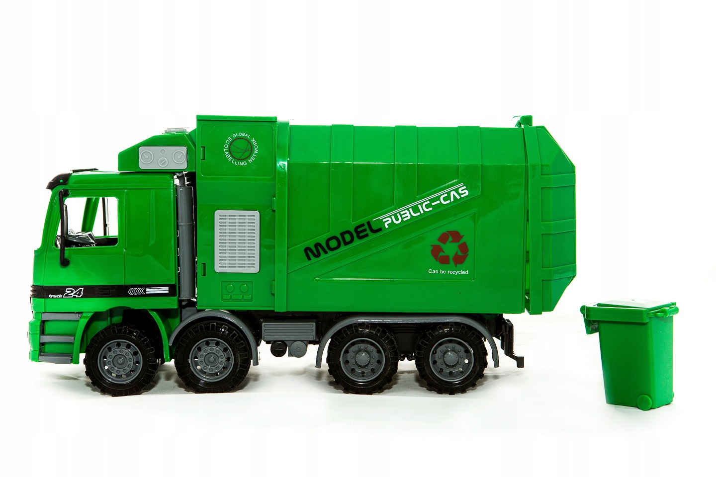 Duży SOLIDNY Pojazd ŚMIECIARKA kubeł na śmieci Model FT7396