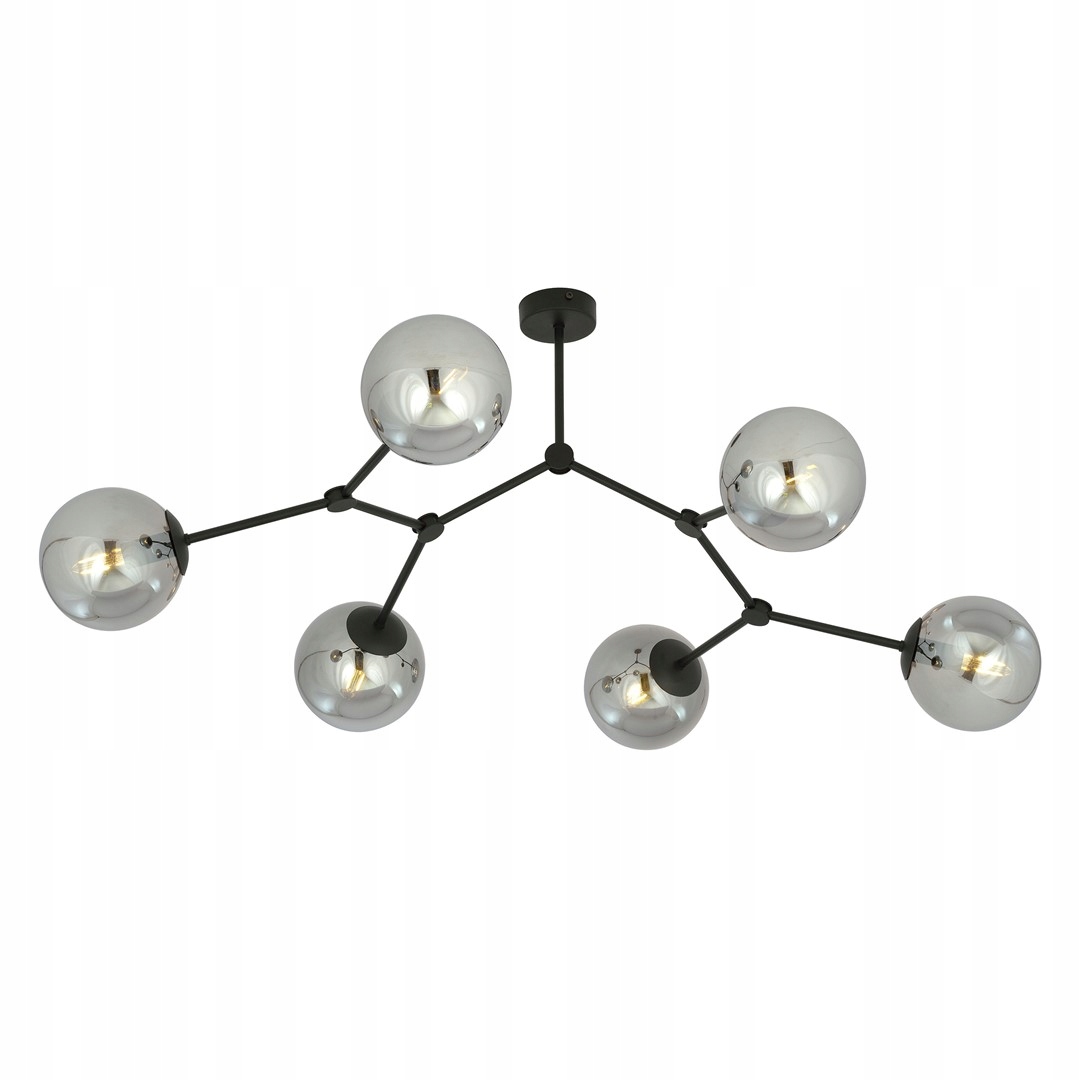 Luster Emibig Space 6xE14 čierny/chrómový Moderný štýl 10 W