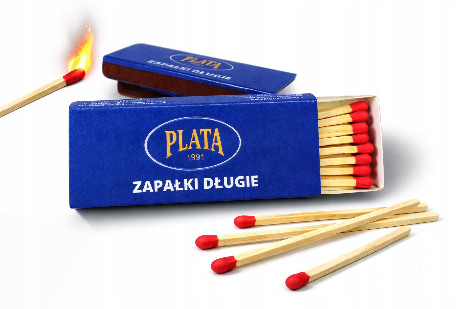 Zapałki długie zniczowe do grilla kominków 10 cm 15 sztuk Polskie Plata