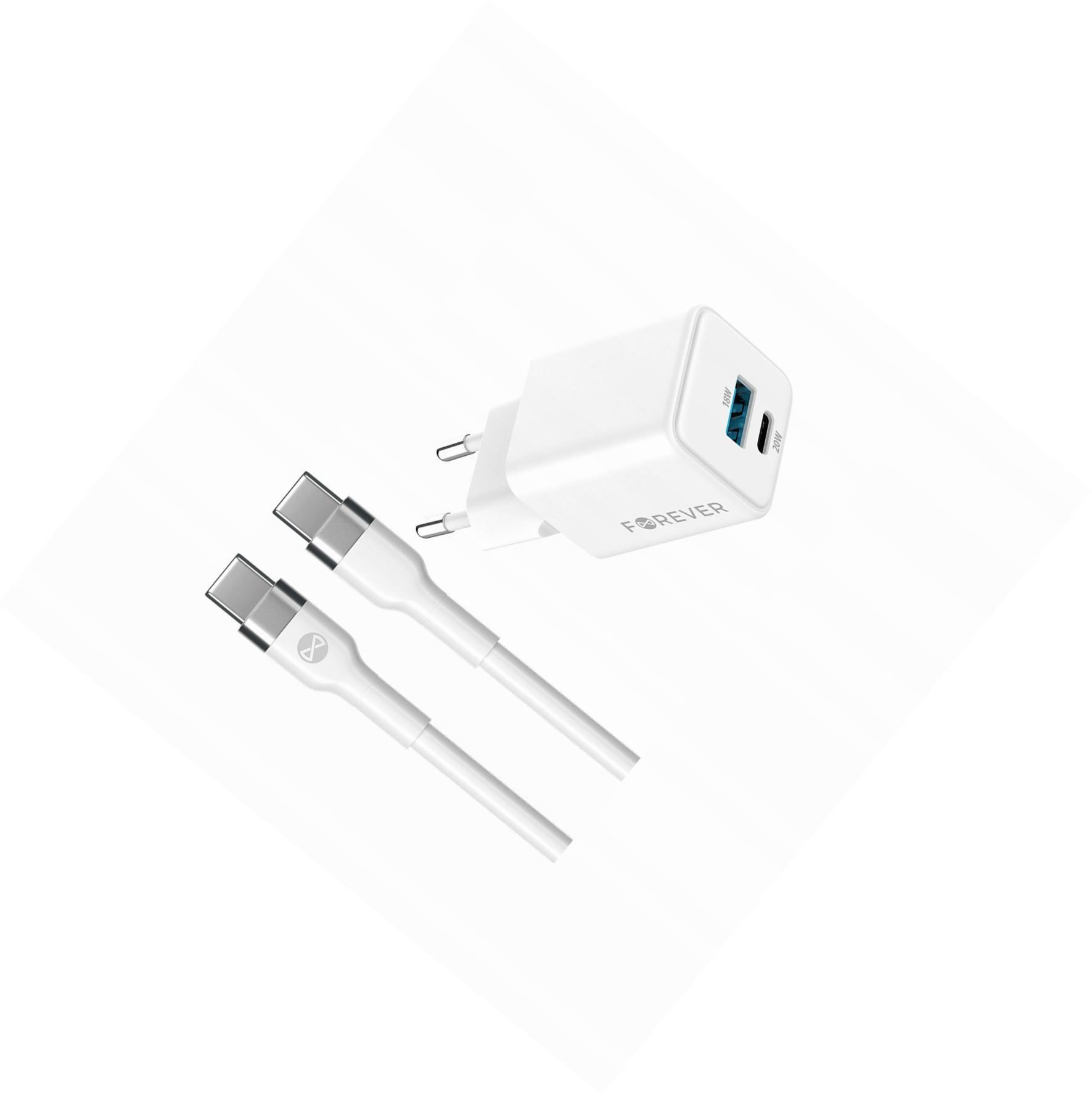 Szybka ładowarka GaN 20W 2 wejścia Usb i Usb-c z kablem do Xiaomi 12T