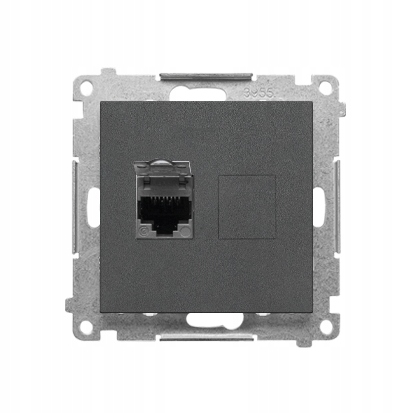 Gniazdo komputerowe pojedyncze RJ45 kat.6 ekranowane Grafitowy mat Simon 55