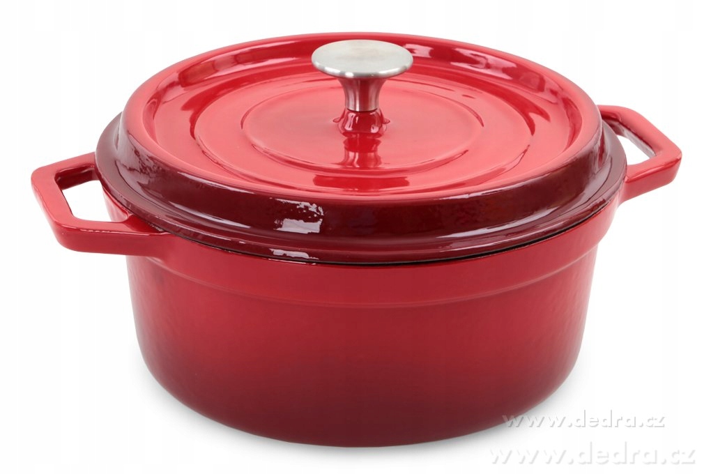 Litinový kulatý hrnec se samopodlévací poklicí Dedra Casserole, 3,5 l