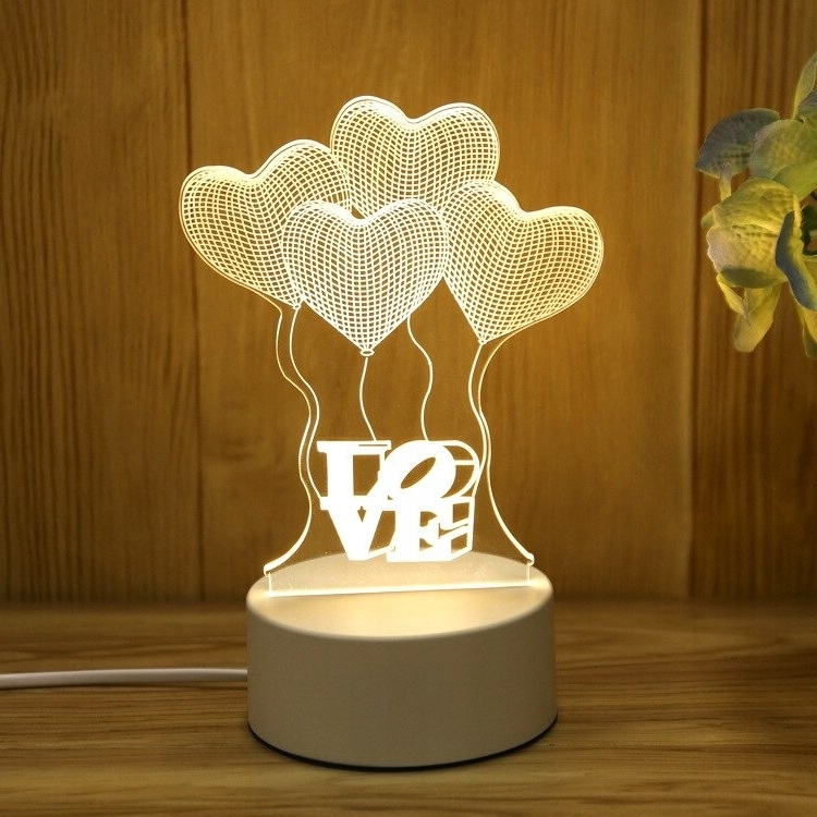 Lampka Nocna 3D USB Balony Serce + Kostka ON/OFF EAN (GTIN) 6944262778229