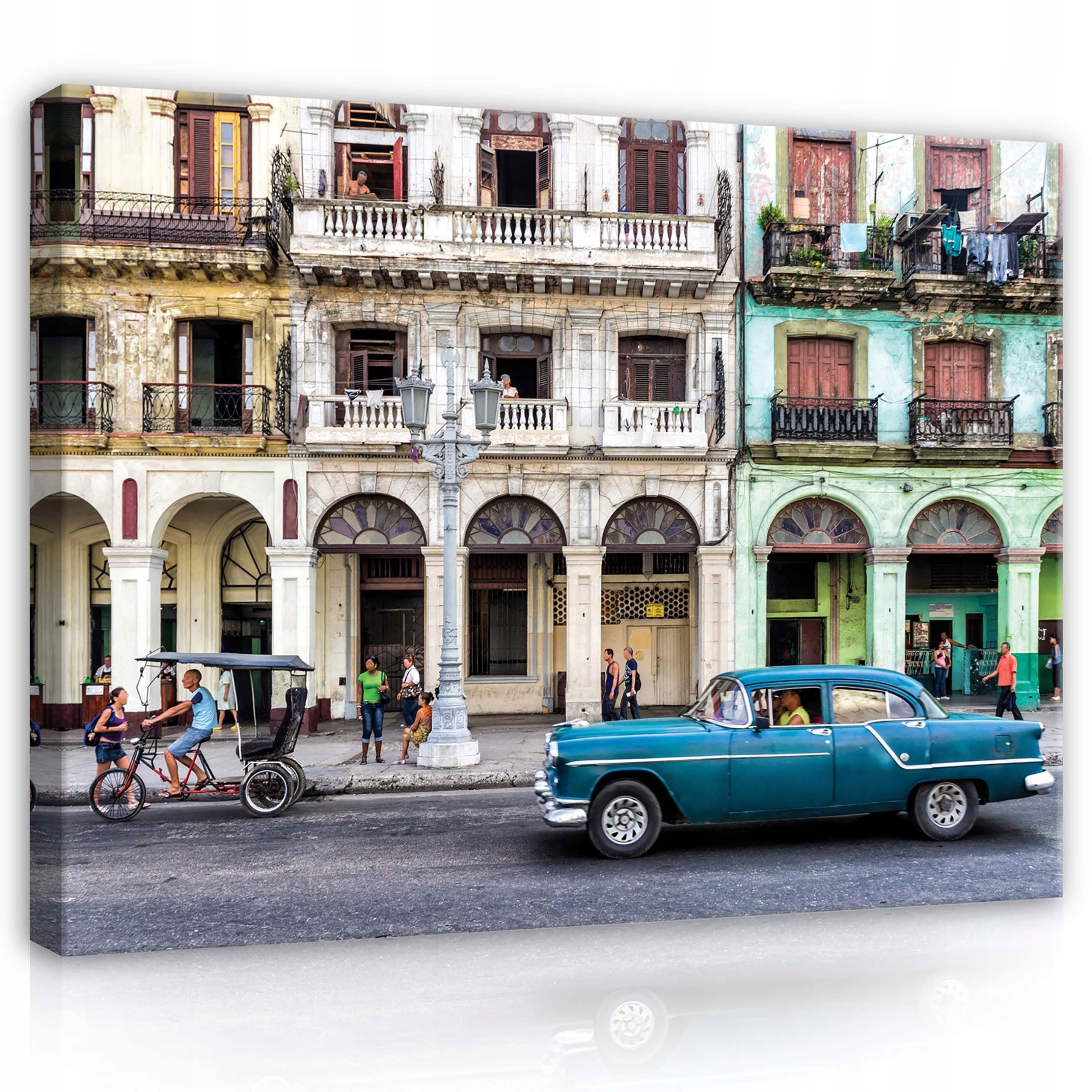 Obraz 100x75 Havana Kuba retro architektura ulice slunce život taxi
