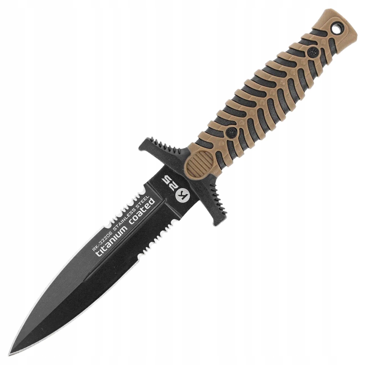 Taktický nůž Boot K25 Tactical Dagger Coyote Abs Rubber Titanium 7Cr17Mov