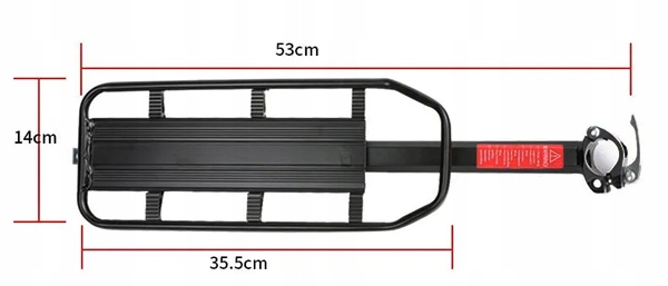 BAGAŻNIK ROWEROWY REGULOWANY UNIWERSALNY ALUMINIUM TYLNY NA ROWER + ODBLASK Materiał dominujący aluminium