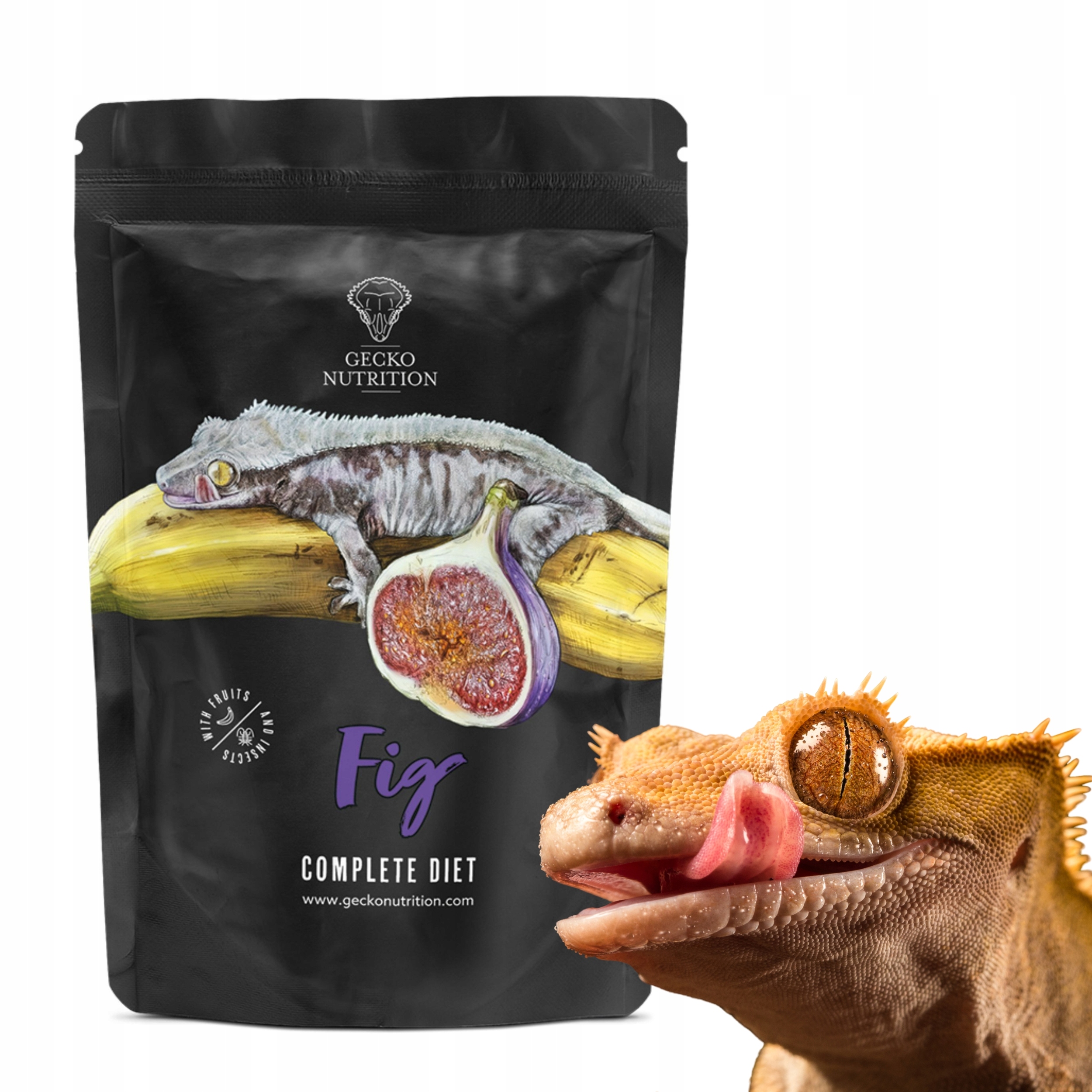 Gecko Nutrition Banán Figa krmivo pro gekony Gekon otřesený felsuma 100 g