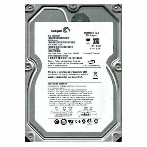 Seagate 750GB Barracuda ES.2 7.2K 32MB Sata II 3.5'' ST3750330NS