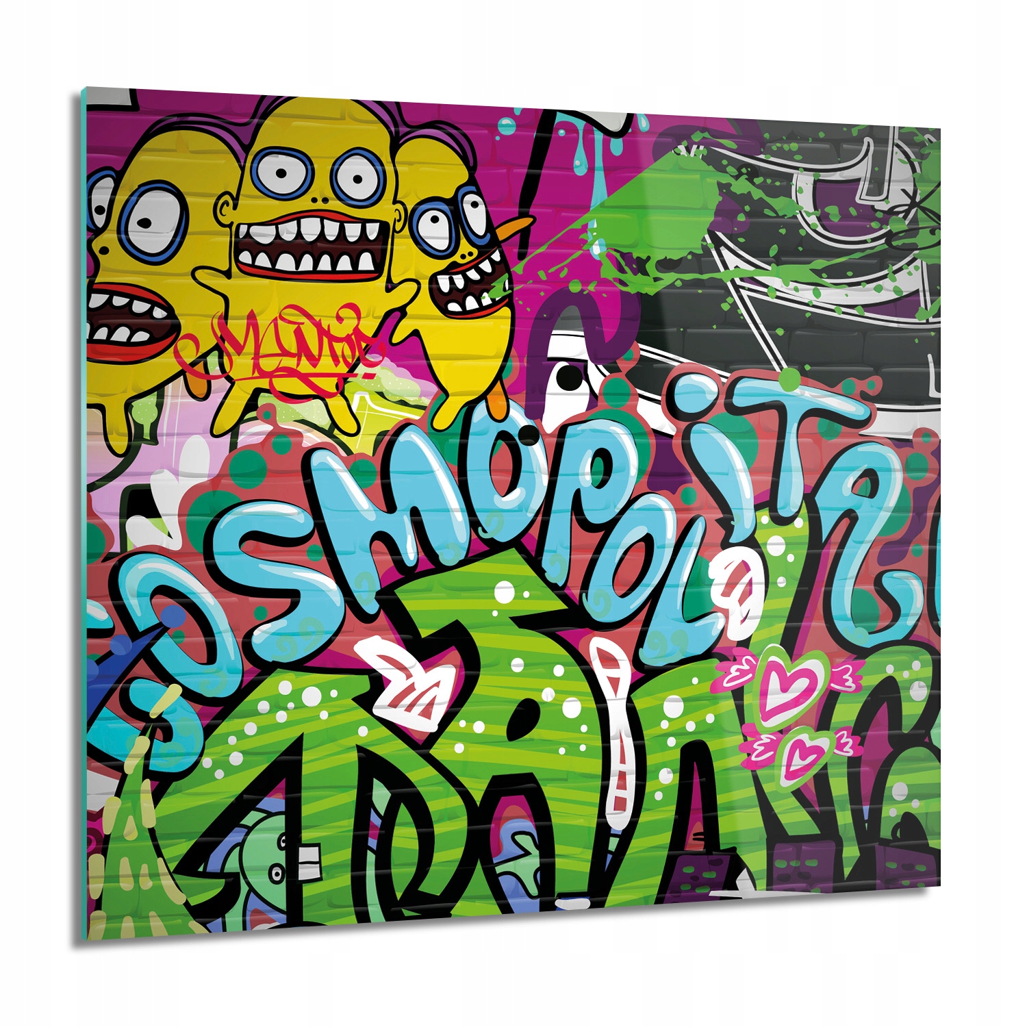 Graffiti grunge do spálne Foto na skle 60x60
