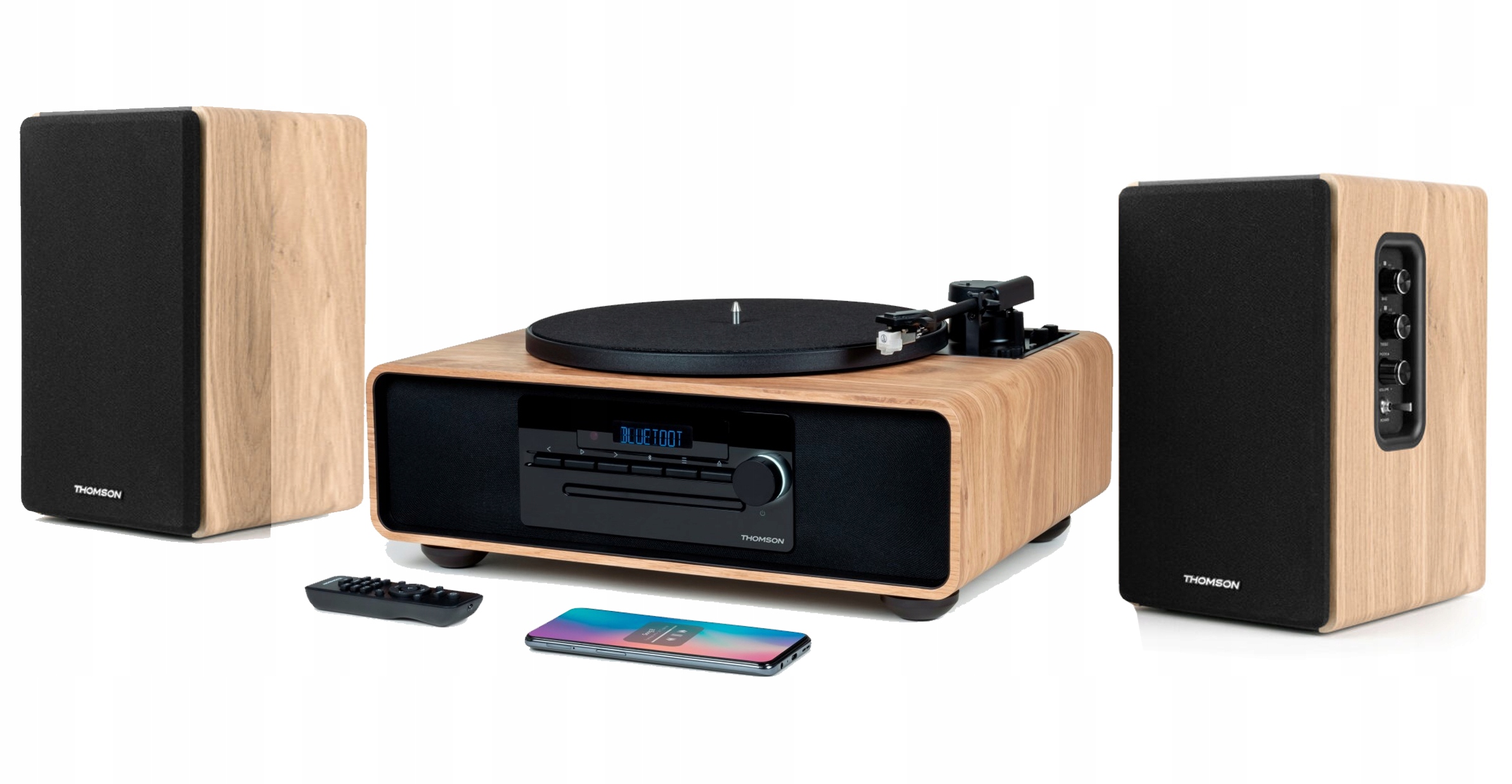 Gramofonem s Bluetooth Fm reproduktory přehrává CDMP3 Thomson MIC300TT/902DUO