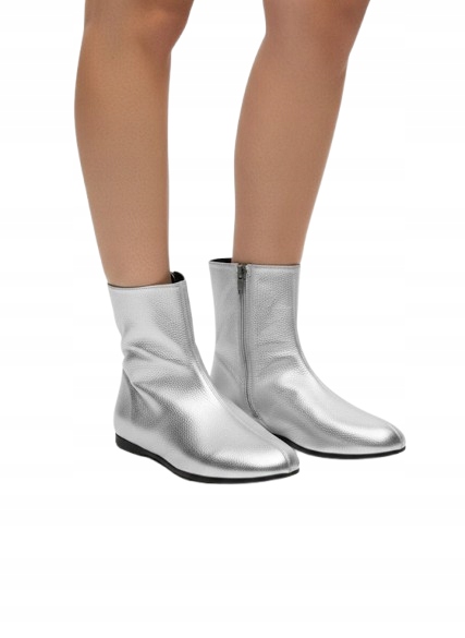 Repetto Stříbrné Kotníkové Boty S Podšívkou Z Přírodní Kůže 40 3 Db