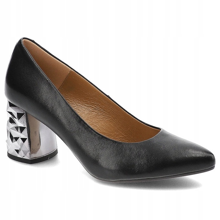Černé Kožené Lodičky Espirito C-1160 Elegantní Boty Vel. 39
