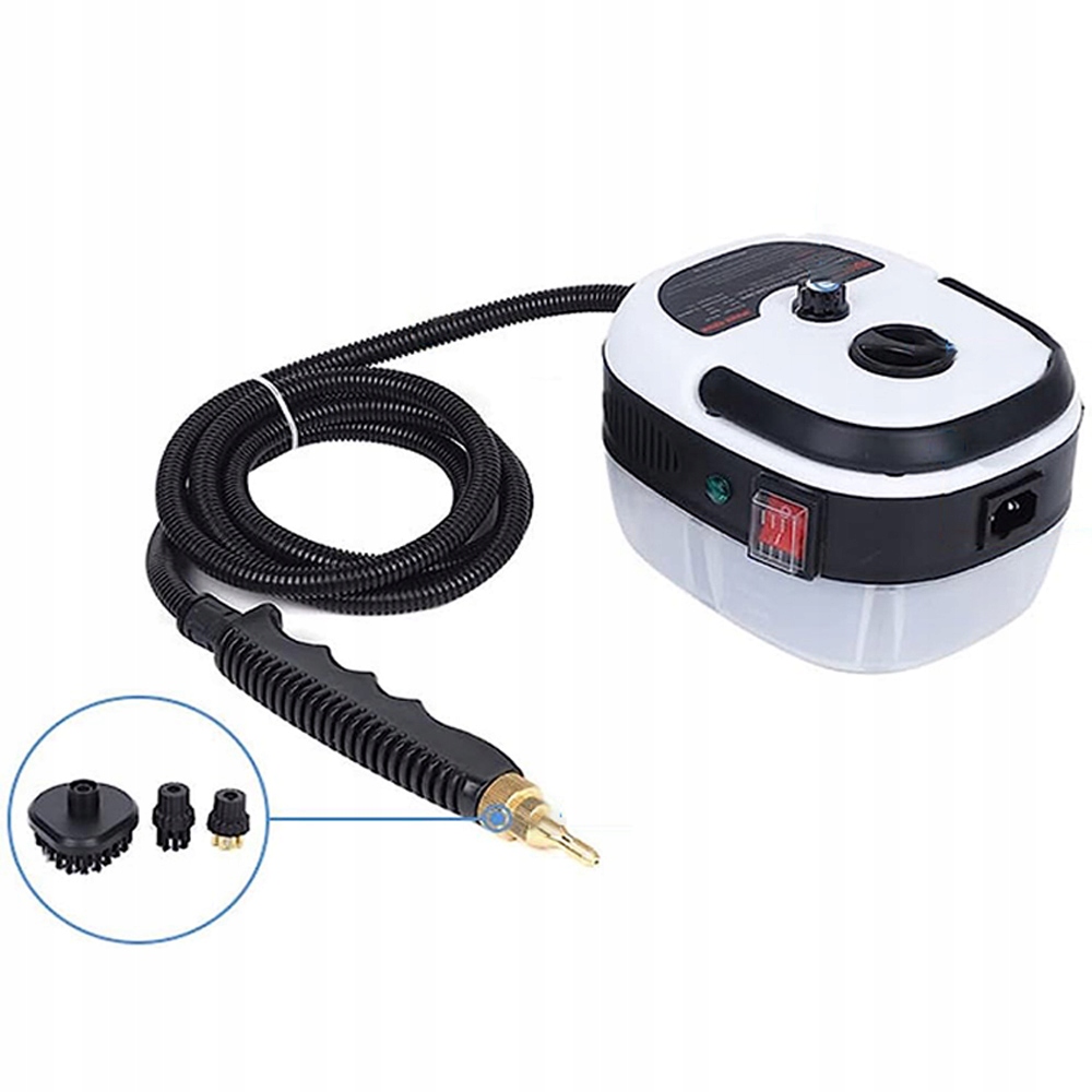 POTĘŻNY RĘCZNY MYJKA PAROWA CZYŚCIK 2500W 1000ML + 3 GŁOWICE SZCZOTEK Waga produktu z opakowaniem jednostkowym 1.73 kg