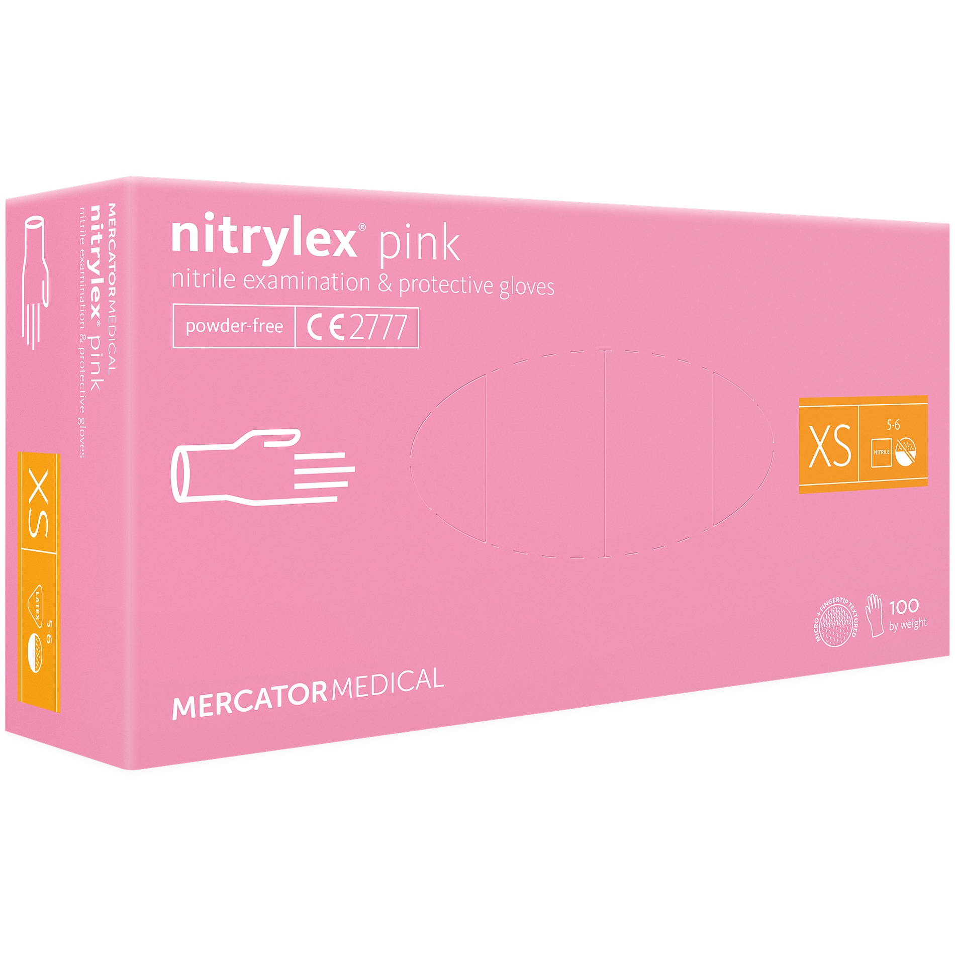 RĘKAWICE NITRYLOWE MERCATOR PINK XS 100szt