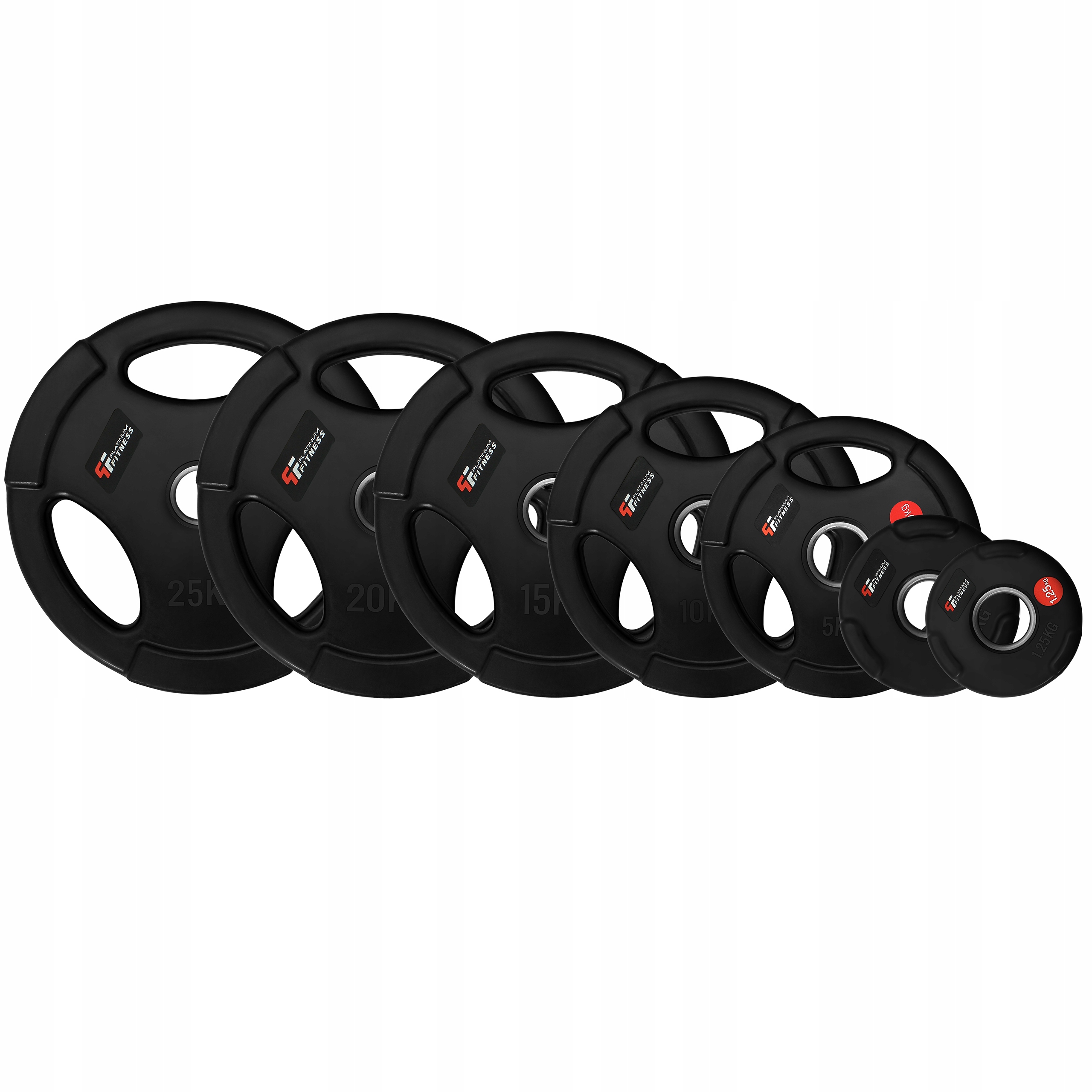 PLATINUM FITNESS ZESTAW OBCIĄŻENIA 20 KG OLIMPIJSKIE OGUMOWANE 50 MM Kod producenta ZOPFG51CZA-0003