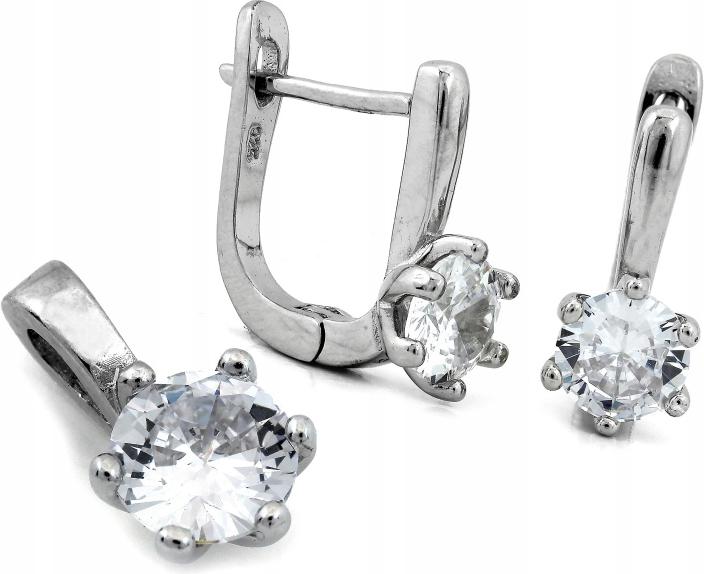 Stříbrný komplet 925, náušnice a přívěsek se zirkonem jako dárek