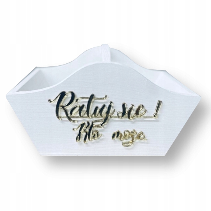 WESELNY KOSZYK RATUNKOWY BIAŁY ZŁOTE LUSTRO 1 SZT.