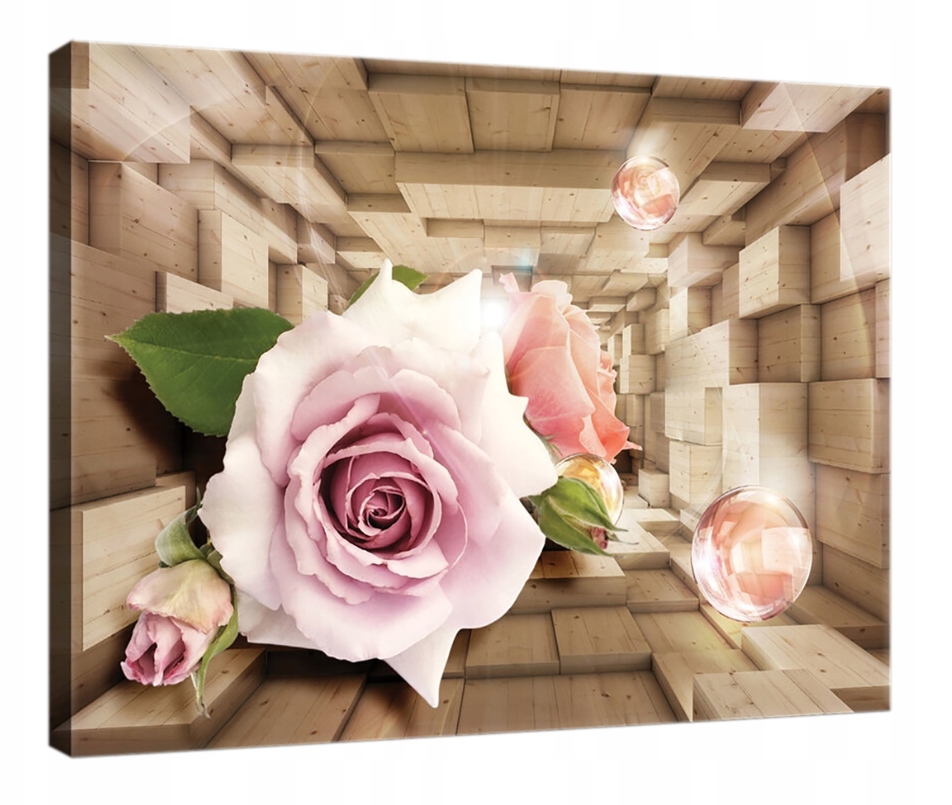Obraz 100x75 Tunel 3D růže dřevo hloubka perspektiva romantický surrealismus